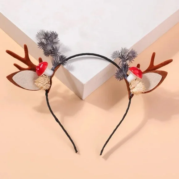 ? Awesome Antler Mushroom Shroom Santa Hat Whimsical Headband Headdress ? Amazon.com : MOSTORY Handmade White Antler Headband Woodland  main image 3